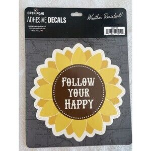 Sunflower Adhesive Decal By Open Road. 5-1/8” Round , Yellow/Gold Color
